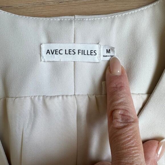 Avec Les Filles Vest Suit Cream M - Picture 3 of 6